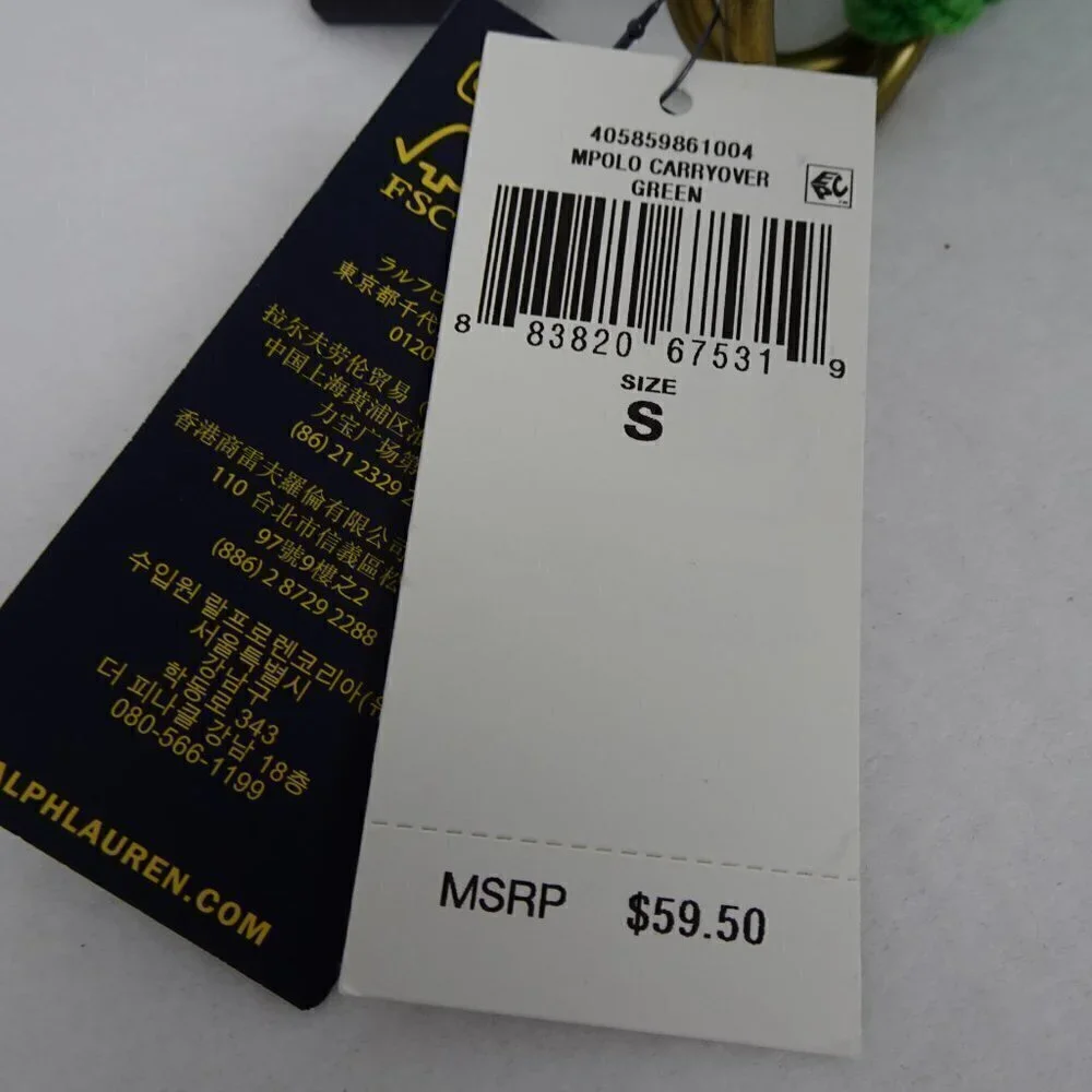 Polo Ralph Lauren Belt Men's Size S Green Webbed Adjustable O Ring Preppy